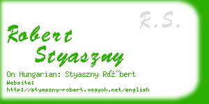 robert styaszny business card